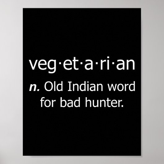 Vegetarisches altes Wort für Byte Junter Poster (Vorne)