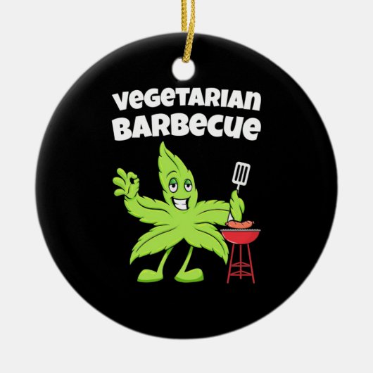 Vegetarisches Barbecue Keramik Ornament (Vorne)