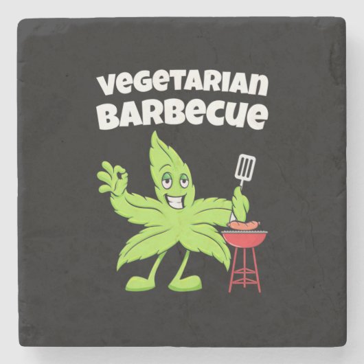 Vegetarisches Barbecue Steinuntersetzer (Vorderseite)
