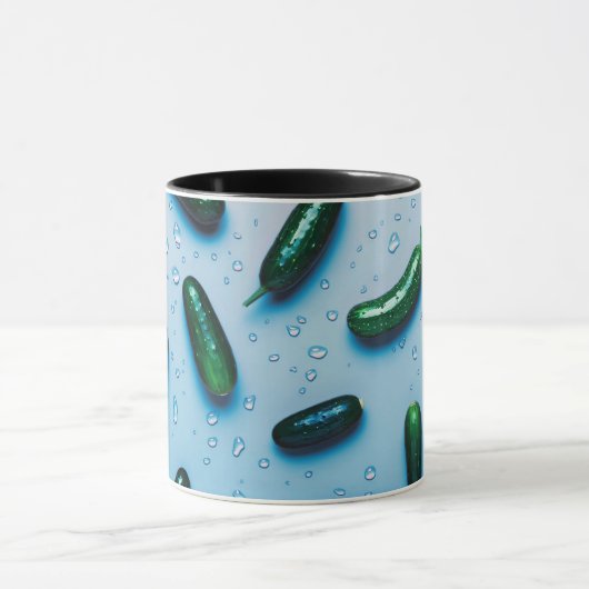 Vegetarisches Cooles Grün Frischwürfel Tasse (Zentrum)