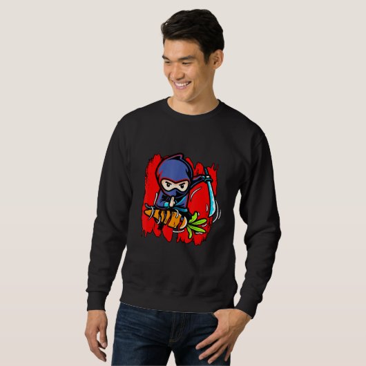 Vegetarisches Gemüse Ninja Frucht Vegan kein Fleis Sweatshirt (Vorne ganz)