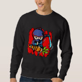 Vegetarisches Gemüse Ninja Frucht Vegan kein Fleis Sweatshirt (Vorderseite)