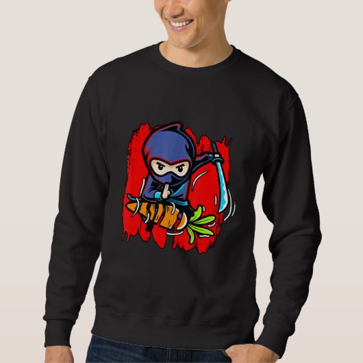 Vegetarisches Gemüse Ninja Frucht Vegan kein Fleis Sweatshirt (Vorderseite)