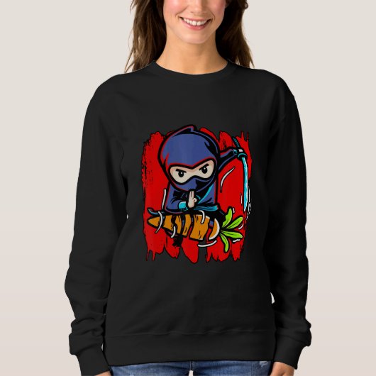 Vegetarisches Gemüse Ninja Frucht Vegan kein Fleis Sweatshirt (Vorderseite)