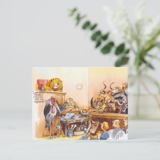 Vegetarisches Gesicht Postkarte (Stehend Vorderseite)