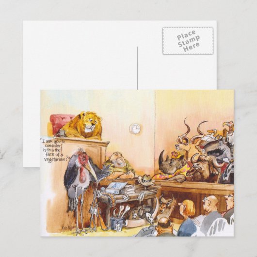 Vegetarisches Gesicht Postkarte (Vorne/Hinten)