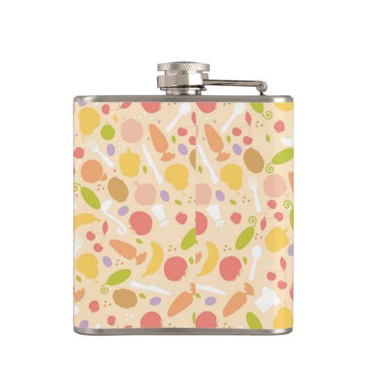 Vegetarisches Kochmuster Flachmann (Rückseite)