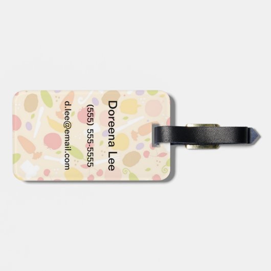 Vegetarisches Kochmuster Gepäckanhänger (Rückseite horizontal)