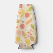 Vegetarisches Kochmuster Hintergrund Flaschenkühler (Vorderseite)