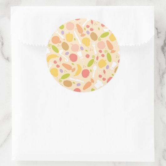 Vegetarisches Kochmuster Hintergrund Runder Aufkleber (Tasche)