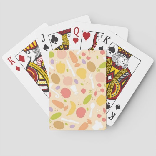 Vegetarisches Kochmuster Hintergrund Spielkarten (Rückseite)