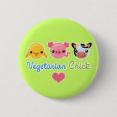 Vegetarisches Küken Button (Vorderseite)