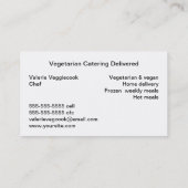 Vegetarisches Mahlzeit-Lieferungs-Geschäft Visitenkarte (Rückseite)