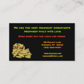 Vegetarisches Restaurant Visitenkarte (Rückseite)