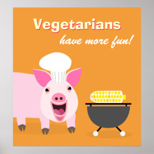Vegetarisches Schwein-Plakat Poster