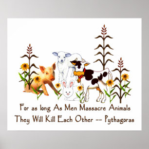 Vegetarisches Zitat Pythagorases Poster