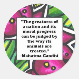 Vegetarisches Zitat Runder Aufkleber