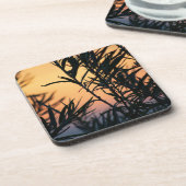 Vegetation bei Sonnenuntergang Getränkeuntersetzer (Linke Seite)