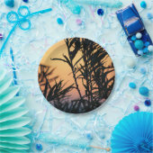 Vegetation bei Sonnenuntergang Pappteller (Party)