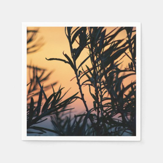 Vegetation bei Sonnenuntergang Serviette (Vorderseite)