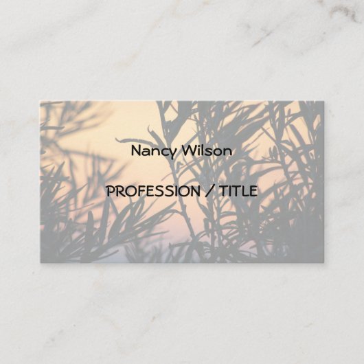Vegetation bei Sonnenuntergang Visitenkarte (Vorderseite)