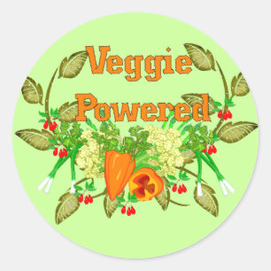 Veggie angetrieben runder aufkleber