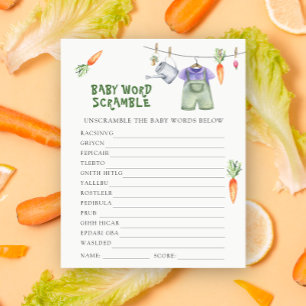 Veggie Babydusche - Baby Word Scramble Game