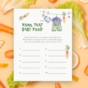 Veggie Babydusche - Benennen Sie das Baby Food Gam