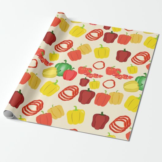 Veggie Bell Pepper, rot und gelb, lebhaft Geschenkpapier (Ungerollt)