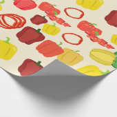 Veggie Bell Pepper, rot und gelb, lebhaft Geschenkpapier (Ecke)