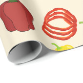 Veggie Bell Pepper, rot und gelb, lebhaft Geschenkpapier (Rolleneckpunkt)