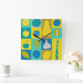 Veggie blockiert I Quadratische Wanduhr (Zuhause)