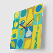 Veggie blockiert I Quadratische Wanduhr (Winkel)