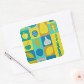 Veggie blockiert I Quadratischer Aufkleber (Umschlag)