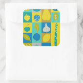 Veggie blockiert I Quadratischer Aufkleber (Tasche)