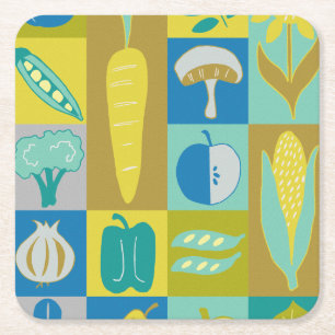 Veggie blockiert II Rechteckiger Pappuntersetzer