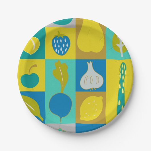 Veggie Blocks I Pappteller (Vorderseite)