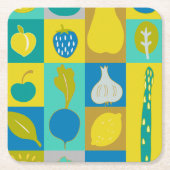 Veggie Blocks I Rechteckiger Pappuntersetzer (Vorderseite)