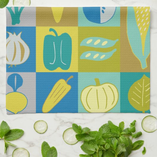 Veggie Blocks II Geschirrtuch (Gefaltet)