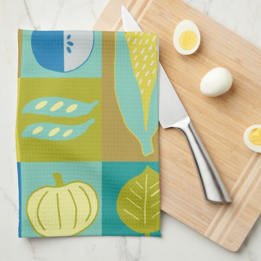 Veggie Blocks II Geschirrtuch (Viertel Falte)