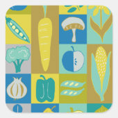 Veggie Blocks II Quadratischer Aufkleber (Vorderseite)