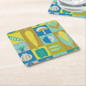 Veggie Blocks II Rechteckiger Pappuntersetzer (angewinkelt)