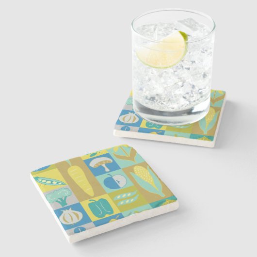 Veggie Blocks II Steinuntersetzer (Seitenansicht)