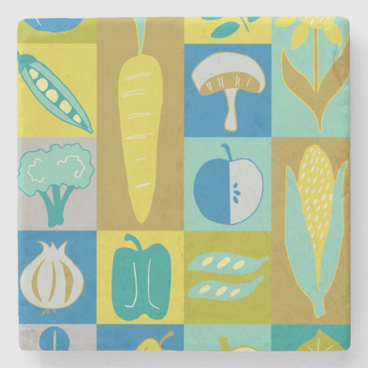 Veggie Blocks II Steinuntersetzer (Vorderseite)