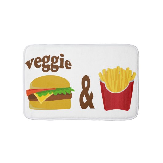 Veggie Burger and Fries Badematte (Vorderseite)