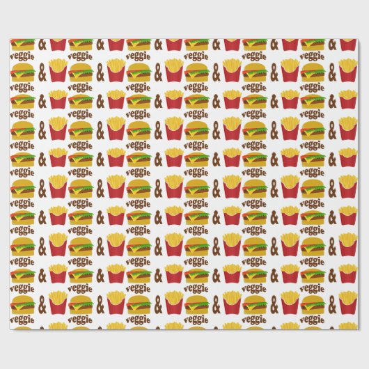Veggie Burger and Fries Geschenkpapier (Flach)