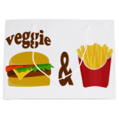 Veggie Burger and Fries Große Geschenktüte (Vorderseite)