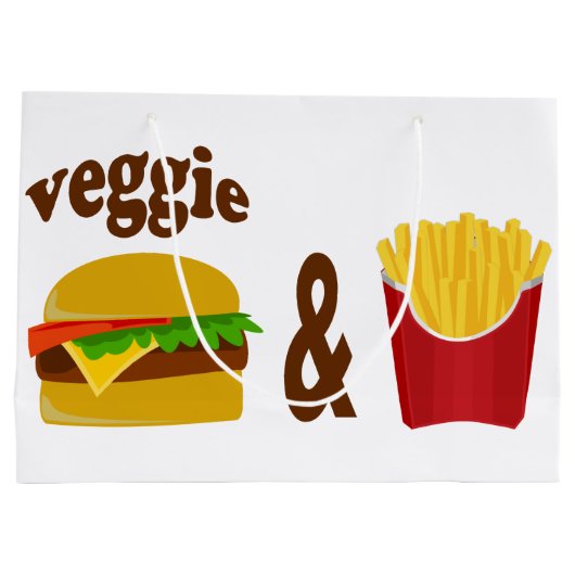 Veggie Burger and Fries Große Geschenktüte (Rückseite)