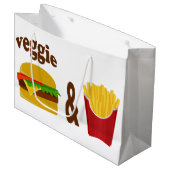 Veggie Burger and Fries Große Geschenktüte (Vorderseite Schrägansicht)