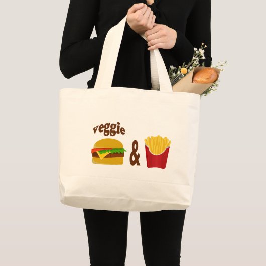 Veggie Burger and Fries Jumbo Stoffbeutel (Vorderseite (Produkt))